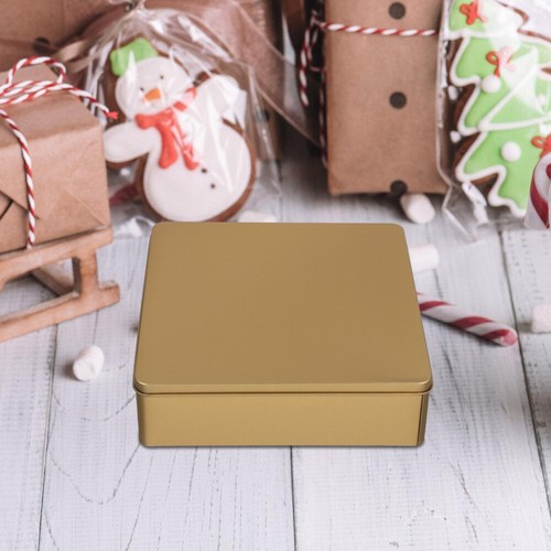 Storage Box Decorative Tin Cookie Tins with Lids for Packing Giving - Picture 11 of 12
