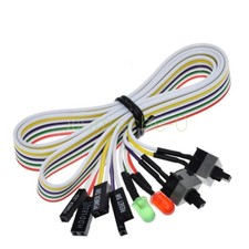 1X ATX PC Desktop Case Power On Off Reset Cable with Dual Switch LED Lights 65cm