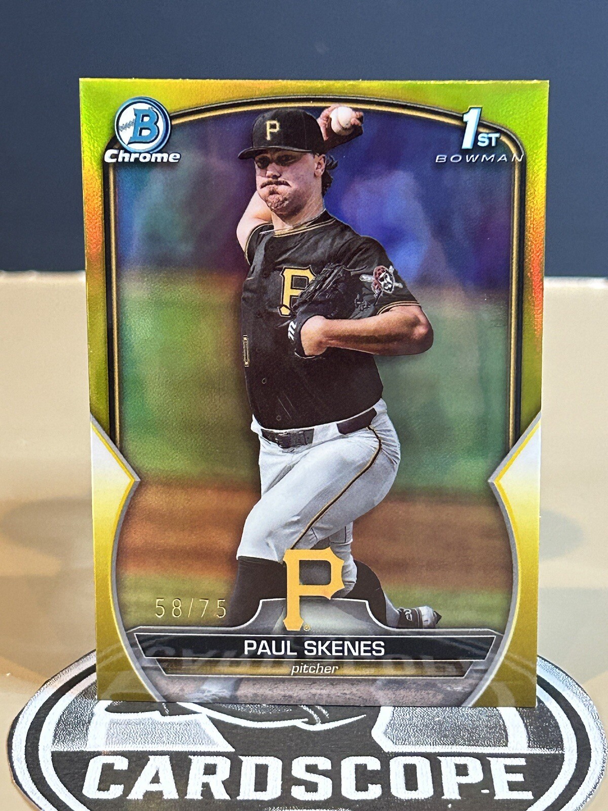2023 Bowman Chrome 1st Paul Skenes BDC-14 Yellow color match /75 Rookie