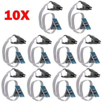 10pcs SOIC8 SOP8 Flash Chip IC Test Clip Socket Adapter BIOS/24/25/93 Programmer