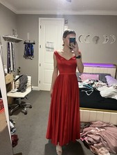 Red pageant gown