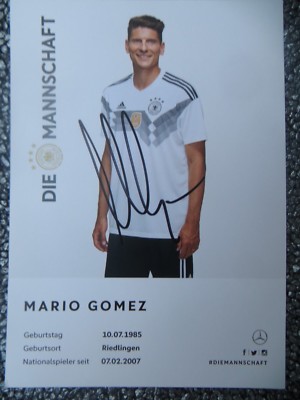 Handsignierte AK Autogrammkarte *MARIO GOMEZ* Deutschland DFB WM 2018 RAR