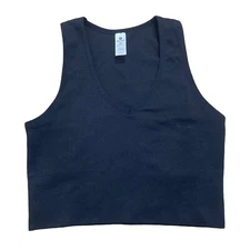 90 Degree By Reflex Women’s Sleeveless Crop Top Ribbed Activewear Size Med Black
