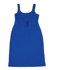 Bold Elements Women's Sleeveless Bodycon Pullover Sexy Lace Blue Dress Size M