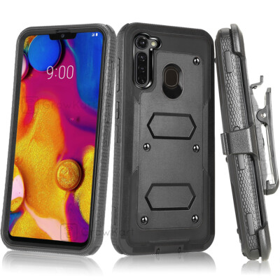 SHOCKPROOF TANK Phone Case Cover Clip Holster Stand + BUILT-IN SCREEN PROTECTOR