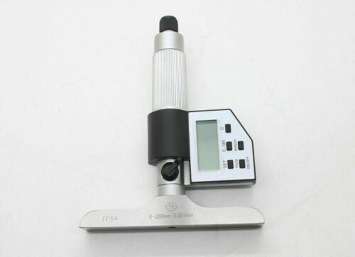 0-8" Digital Elektronische Tiefenmikrometer Set 0-200mm Messgerät Hartmetall LCD Display - Bild 4 von 6