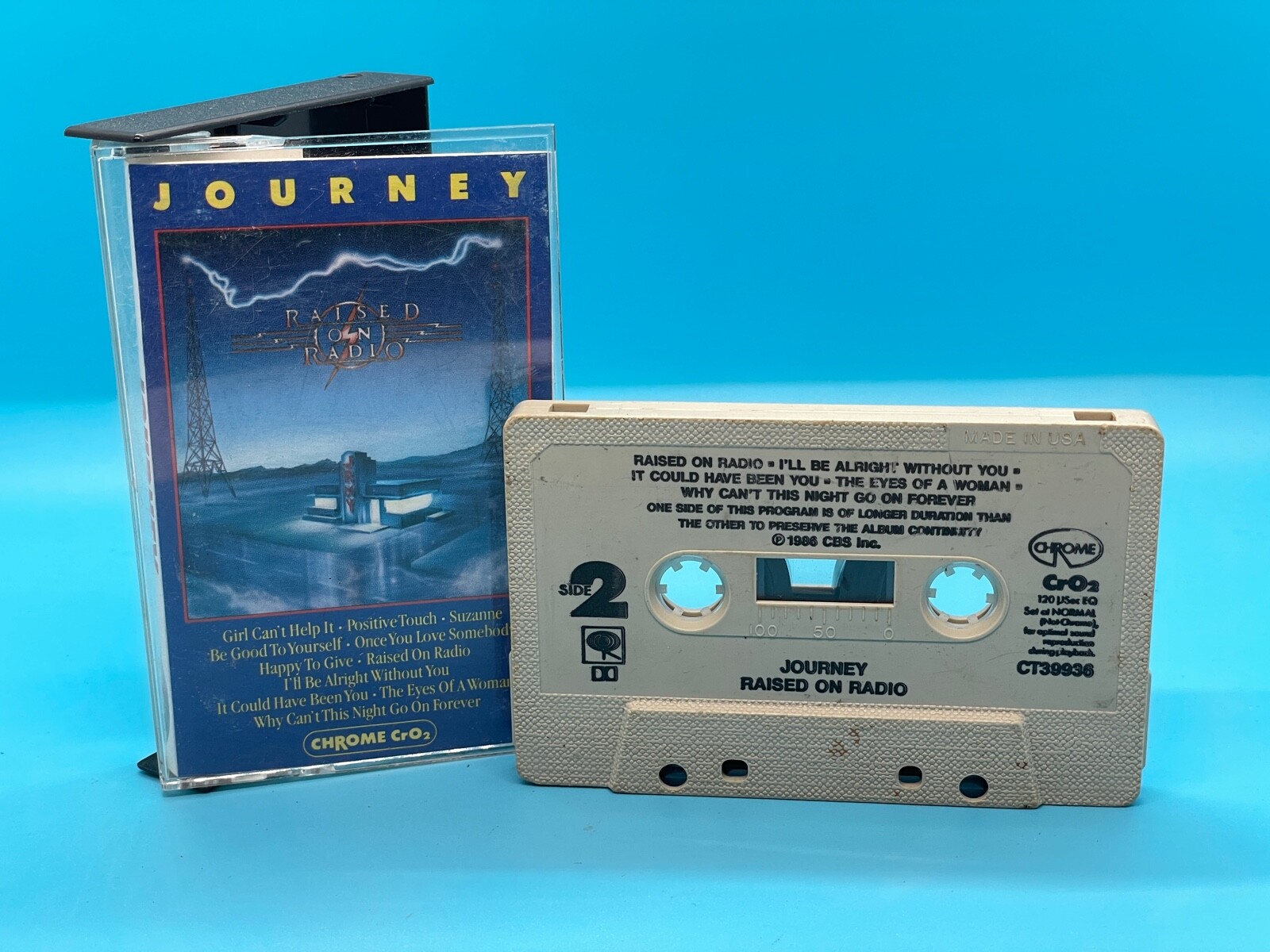 JOURNEY Raised On Radio cassette tape 1986 Columbia Records Steve Perry ...