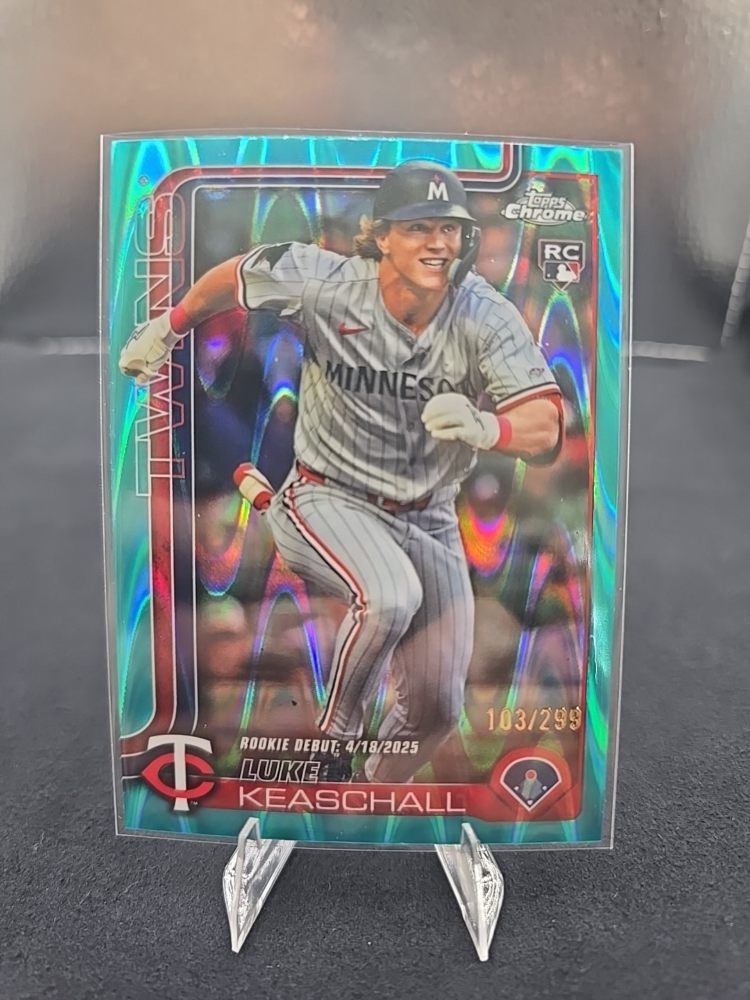 Luke Keaschall 2025 Topps Chrome Update Teal Raywave Refractors #USC134 #/299