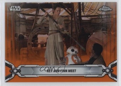 2019 Star Wars Chrome Legacy Orange Refractor 6/25 And Meet Rey BB-8 Finn w3d