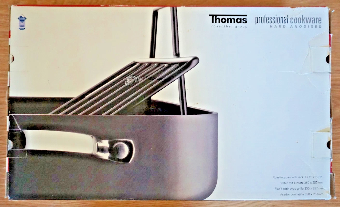 THOMAS HARD ANODISED ROASTING PAN WITH RACK 13"x10" NEW
Opens in a new window or tab