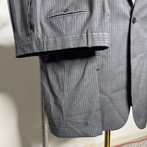 Tuta Barneys New York Uomo 40R (50 it) 34W Grigio Gessato Lana Made in Italy - Foto 2 di 14