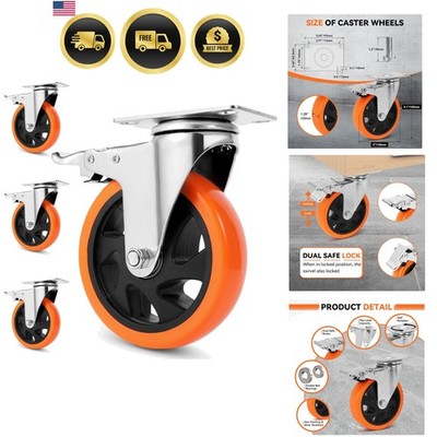 Swivel Caster Wheels for Cart, 5 Inch Industrial Heavy Duty Casters Set of 4,...