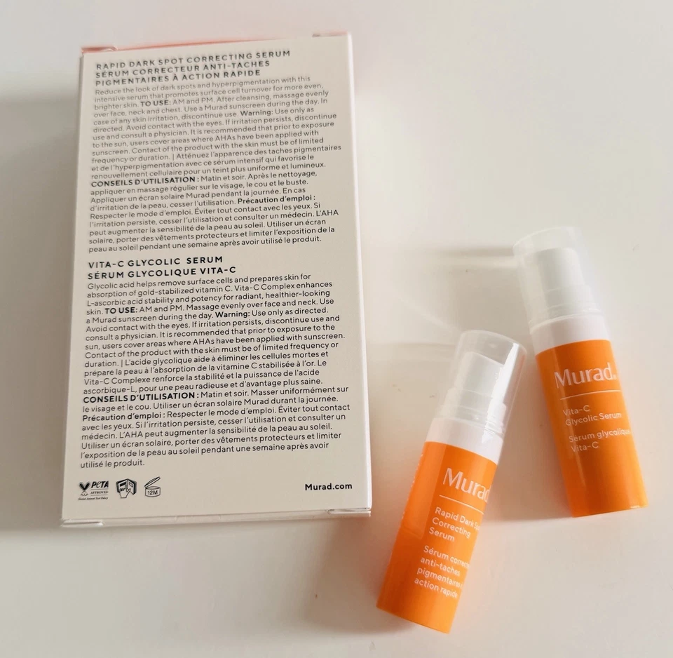 Correctores de manchas oscuras MURAD Derm Duo Minis | Suero rápido para manchas oscuras + Suero Vita-C Foto 2 de 3