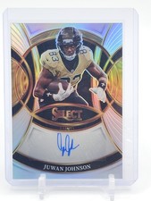 JUWAN JOHNSON 2025 SELECT SIGNATURES AUTO SILVER PRIZM NEW ORLEAN SAINTS Q0154