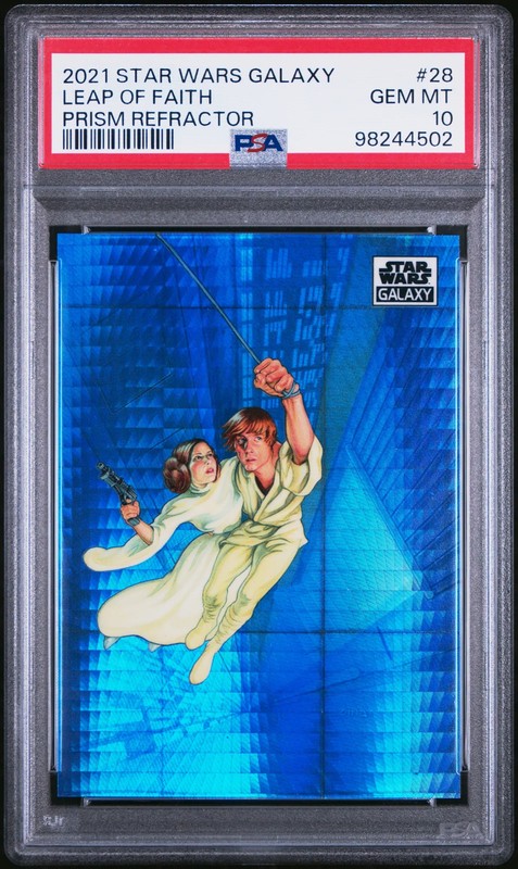 Leap Of Faith 2021 Topps Star Wars Galaxy Prism Refractor 75/75 #28 PSA 10