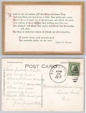 1910 Shinana, Indiana Christmas Postcard Poem Bertha E. Jacques FA Owen