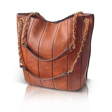 Vegan Leather Purses for Women, Faux Leather Handbags for Women, Bucket Purse...