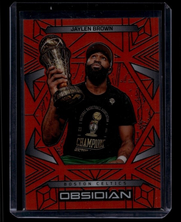 2024-25 Panini Obsidian Basketball Jaylen Brown #186 Orange Flood /125