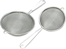 Chef Craft Basic Mesh Strainer, 3 and 4 Inch, 2 Piece Set, Stainless Steel
