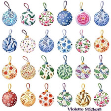 Violette Stickers Mini Christmas Ornaments Sticker Sheet Winter Holiday Crafts