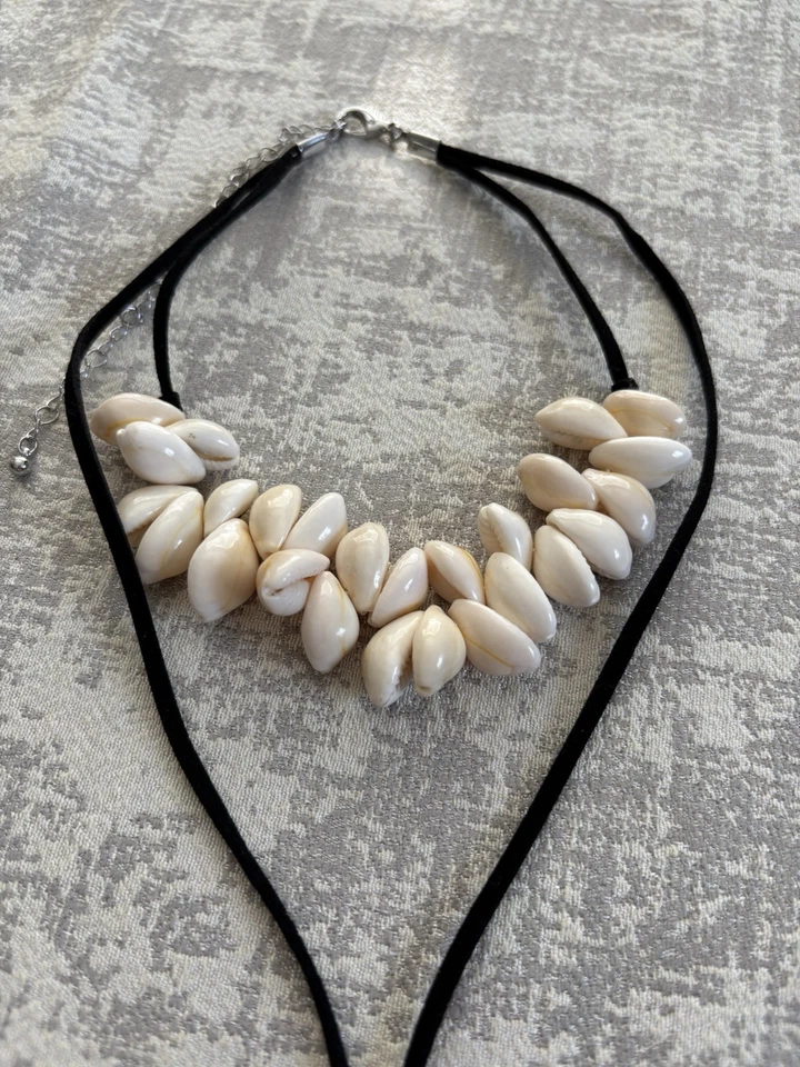 Gargantilla Free People Katie de cuero nueva con etiquetas collar en capas playa bohemio surf Foto 3 de 4