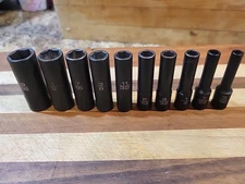 Matco Tools ADV 10 Pc. 1/4" Dr. Sae Deep Impact Socket Set  3/16"-9/16".  EUC!
