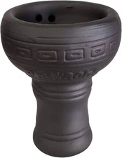 2 Packs Of Pharaohs BLACK-CLAY DOUBLE LAYERED SIDE HOLE BOWL