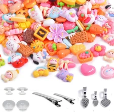 120-Piece Opaque Flatback Resin Charms for Crafts and Scrapbooking