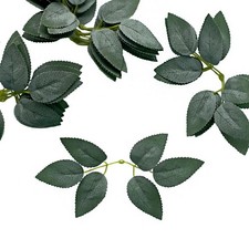 100 Frosted Green Bulk Artificial Rose Leaves Faux Greenery Party Decorations
