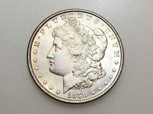 1878-P 8TF $1 MORGAN SILVER DOLLAR 8 TAIL FEATHERS CH/GEM BU