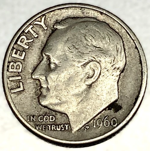 1960-D Roosevelt Dime - Circulated Condition - 90% Silver - US Coin - 3010