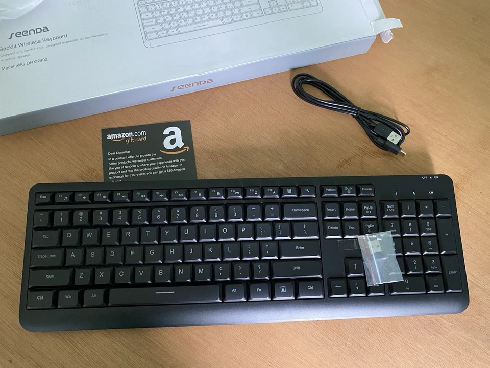 Seenda Backlit Wireless Keyboard, Black, Model IWG-DHXKB02 - Image 2 of 4