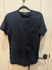 Mandala Women's Navy Blue Scrub Set. Large Petite