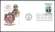 1980 Philip Mazzei Sc C98 FDC House of Farnam airmail patriot independence