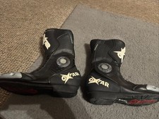 Pair Oxtar Black Motorcycle Leather boots Size 5(H)