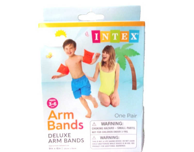 NIB  Intex Orange Deluxe Swimming Arm Bands Training Ages 3-6