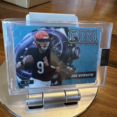 2026 Joe Burrow QB1 On The Clock Card 5/7 Teal background with Purple watch face