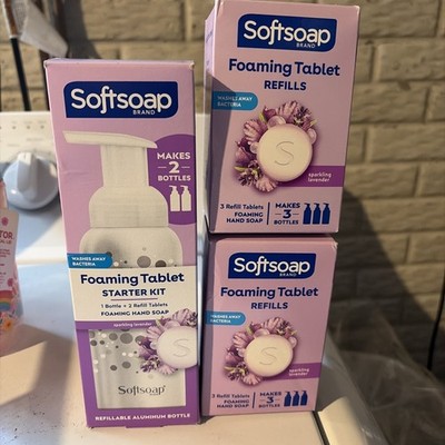Softsoap Foaming HandSoap Starter Kit w/ Aluminum Bottle Pump 8 Refill Tablets