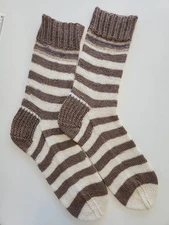 Hand Knitted  Wool Socks Size 7-12  #107