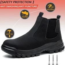 Waterproof Men's Safety Work Boots Steel Toe Shoes Anti-Puncture Protective Boot