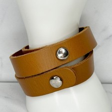 SN Brown Leather Wrap Bracelet