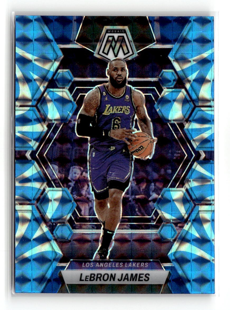 2022-23 Panini Mosaic - LeBron James #98 Reactive Blue Mosaic Prizm