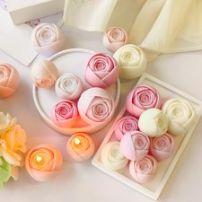 2 Pack Flower Succulent Silicone Candle Molds Rose Resin Casting Wave Spiral