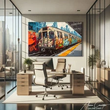 Subway Graffiti Wall Art Canvas Street Art New York Art Print Framed NYC Gift