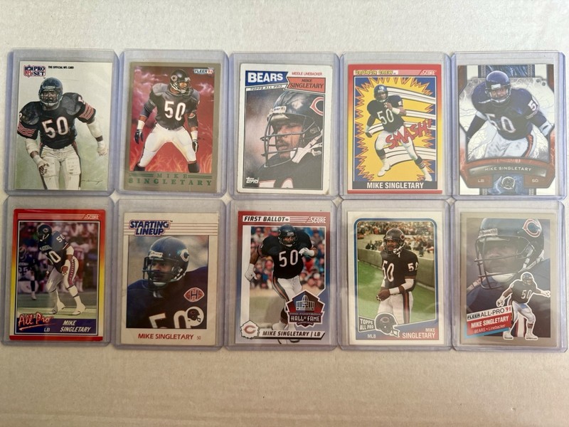 (10) Mike Singletary Football Cards 🏈