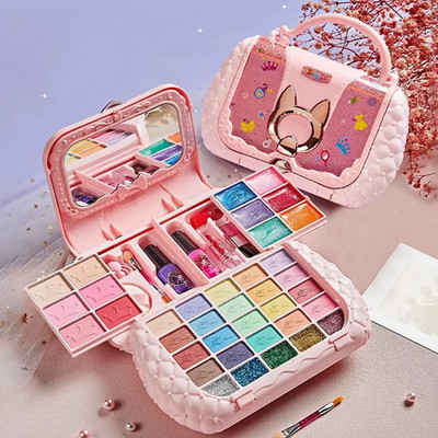 Princess Makeup Toy Set, 1 Set Washable Cosmetic Toy with Mirror, Pretend Play B