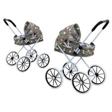 Large Wheel Doll Pram Gray 60cm Leantoys Genuine Toy Gift Child New