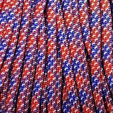 550 Paracord ANZAC (Red White and Blue) Made in the USA Nylon/Nylon (100 ft)