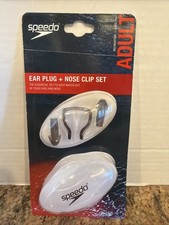 Speedo Adult Size Ear Plug  Nose Clip Set w/ Storage Case New In box