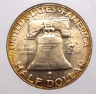 1959 "P" Franklin Half Dollar 50c ANACS MS65 FBL #153 Full Bell Lines *SOAPBOX*